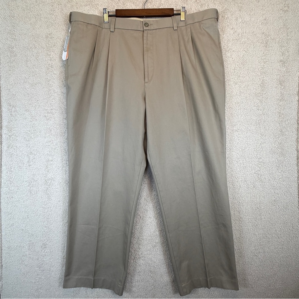 NWT Savane Comfort Waist Tailored 2U Pants Khaki Chinos Big & Tall Men’s 46x30